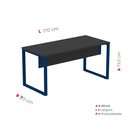 Ver imagem 4 de Mesa Madeira M150/70P25TUB 150cm Industrial Preto e Azul Delrei