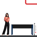 Ver imagem 5 de Mesa Madeira M150/70P25TUB 150cm Industrial Preto e Azul Delrei