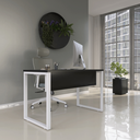 Ver imagem 1 de Mesa Madeira M150/70P25TUB 150cm Industrial Preto e Branco