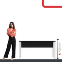 Ver imagem 5 de Mesa Madeira M150/70P25TUB 150cm Industrial Preto e Branco