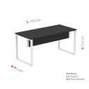 Ver imagem 4 de Mesa Madeira M150/70P25TUB 150cm Industrial Preto e Branco