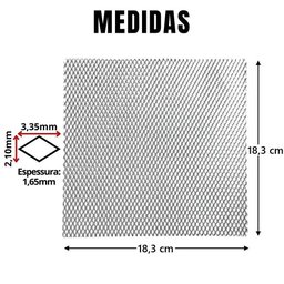 Tela Alumínio Expandido P/ Ralo 20x20 Casa Banheiro Quintal - 3 Tela Alumínio Expandido P/ Ralo 20x20 Casa Banheiro Quintal - 3