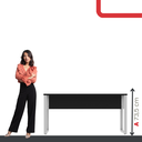 Ver imagem 5 de Mesa Madeira M150/70P25TUB 150cm Industrial Preto e Cinza