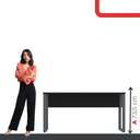 Ver imagem 5 de Mesa Madeira M150/70P25TUB 150cm Industrial Preto e Grafito
