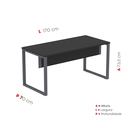 Ver imagem 4 de Mesa Madeira M150/70P25TUB 150cm Industrial Preto e Grafito