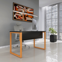 Ver imagem 1 de Mesa Madeira M150/70P25TUB 150cm Industrial Preto e Laranja Picasso