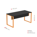 Ver imagem 4 de Mesa Madeira M150/70P25TUB 150cm Industrial Preto e Laranja Picasso