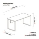 Ver imagem 4 de Mesa Madeira M150/70P25TUB 150cm Industrial Preto e Lilas