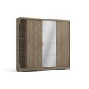 Ver imagem 4 de Guarda Roupa Casal 3 Portas De Correr 6 Gavetas Nogal F542