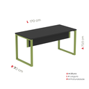 Ver imagem 4 de Mesa Madeira M150/70P25TUB 150cm Industrial Preto e Verde Miró