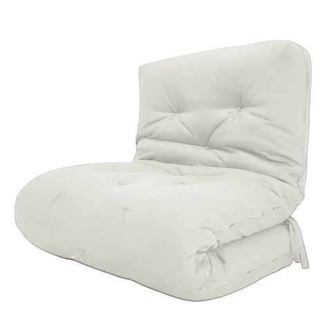 Futon Solteiro Dobrável Oriental Confort Plus Branco Off Acquablock