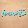 Quadro Namaste - Lettering, Adorno, Decoração, Zen, Yoga - 25 Cm - Toque 3D:Azul Tiffany - 2