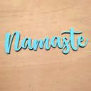 Ver imagem 2 de Quadro Namaste - Lettering, Adorno, Decoração, Zen, Yoga - 25 Cm - Toque 3D:Azul Tiffany