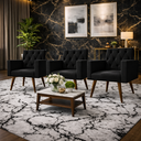 Ver imagem 2 de Kit 3 Poltronas Capitonê Confortáveis Loja Recepção Sala Preto