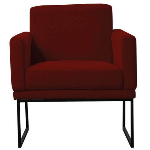 Poltrona Decorativa Juliette Suede Com Armação Preta Metal