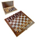 Ver imagem 1 de Jogo de Xadrez Dama Gamão Dobrável Tabuleiro em Madeira 40cm