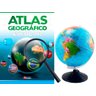 Kit Globo Terrestre Profissional Studio 30cm + Lupa + Livro Atlas Escolar Com Divisão De Países Base - 1