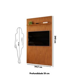 Painel para Tv até 60 Polegadas Ripado Dj Móveis Trento 143 Freijó - 7