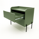 Ver imagem 6 de Mesa de Cabeceira Venus 60cm 100% Mdf Verde Base Metálica:preto
