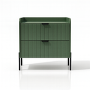 Ver imagem 5 de Mesa de Cabeceira Venus 60cm 100% Mdf Verde Base Metálica:preto