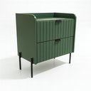 Ver imagem 4 de Mesa de Cabeceira Venus 60cm 100% Mdf Verde Base Metálica:preto