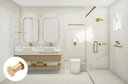 Ver imagem 3 de Cabide de Parede Banheiro 4,5cm em Aço Inox Dourado Linha Tessália Stainless