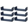 Kit 6 Prateleiras U 40 x 10cm azul Suporte Invisível - 1