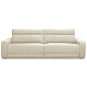 Ver imagem 3 de Sofá 3 Lugares Rettrátil Reclinável Elétrico 224cm Mazi L06 Couro Off White - Lyam Decor
