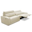 Ver imagem 2 de Sofá 3 Lugares Rettrátil Reclinável Elétrico 224cm Mazi L06 Couro Off White - Lyam Decor