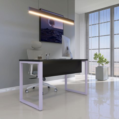 Mesa Madeira M1700/700P25TUB 170cm Industrial Preto e Lilás