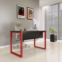 Ver imagem 1 de Mesa Madeira M1700/700P25TUB 170cm Industrial Preto e Vermelho