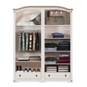 Ver imagem 3 de Guarda-roupa Corona Mexicana 4 Portas + 2 Gavetas Creme/carvalho