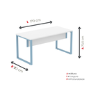 Ver imagem 4 de Mesa Madeira M1700/700P25TUB 170cm Industrial Branco e Azul