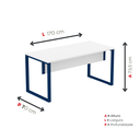Ver imagem 4 de Mesa Madeira M1700/700P25TUB 170cm Industrial Branco e Azul Delrei