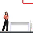 Ver imagem 5 de Mesa Madeira M1700/700P25TUB 170cm Industrial Branco e Lilás