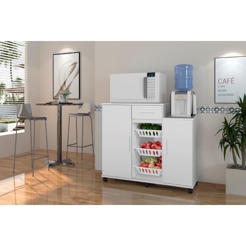 Balcão Fruteira Es com Rodízios Cor Branco
