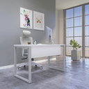Ver imagem 1 de Mesa Madeira M1700/700P25TUB 170cm Industrial Branco e Cinza