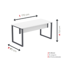 Ver imagem 4 de Mesa Madeira M1700/700P25TUB 170cm Industrial Branco e Grafito