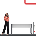 Ver imagem 5 de Mesa Madeira M1700/700P25TUB 170cm Industrial Branco e Grafito