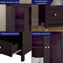 Ver imagem 3 de Cristaleira 2 Portas Vidro 1 Gaveta 180x80 Cm E954 Preto Dtall