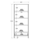 Ver imagem 6 de Cristaleira 2 Portas Vidro 1 Gaveta 180x80 Cm E954 Preto Dtall