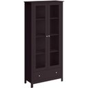 Ver imagem 1 de Cristaleira 2 Portas Vidro 1 Gaveta 180x80 Cm E954 Preto Dtall