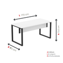 Ver imagem 4 de Mesa Madeira M1700/700P25TUB 170cm Industrial Branco e Preto