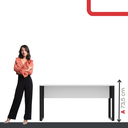 Ver imagem 5 de Mesa Madeira M1700/700P25TUB 170cm Industrial Branco e Preto