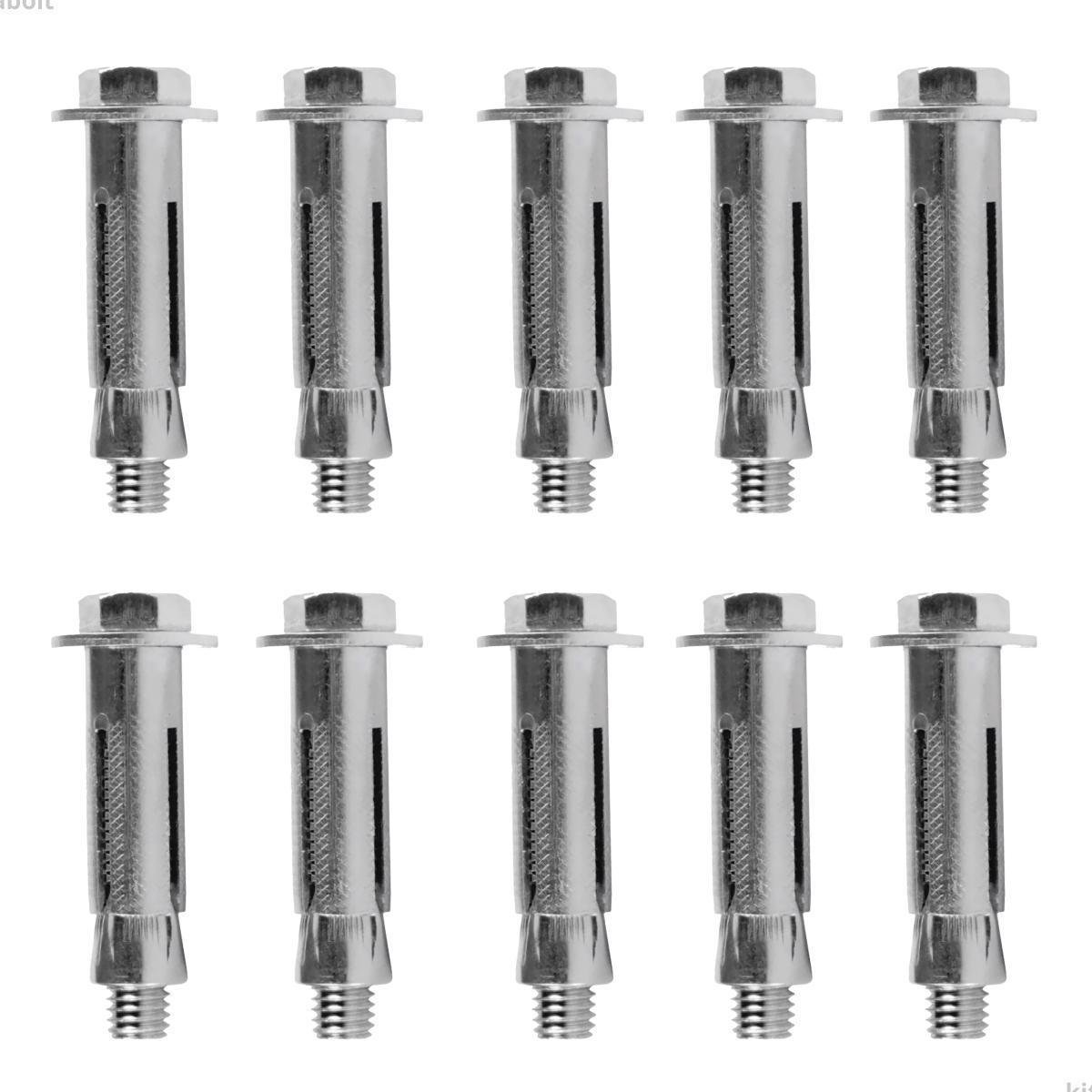 Kit 10 Parafuso Chumbador Parabolt Âncora 1/4 X 2 Sextavado - 4