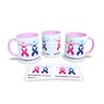 Canecas Rosa de Porcelana Personalizadas Outubro Rosa - 1