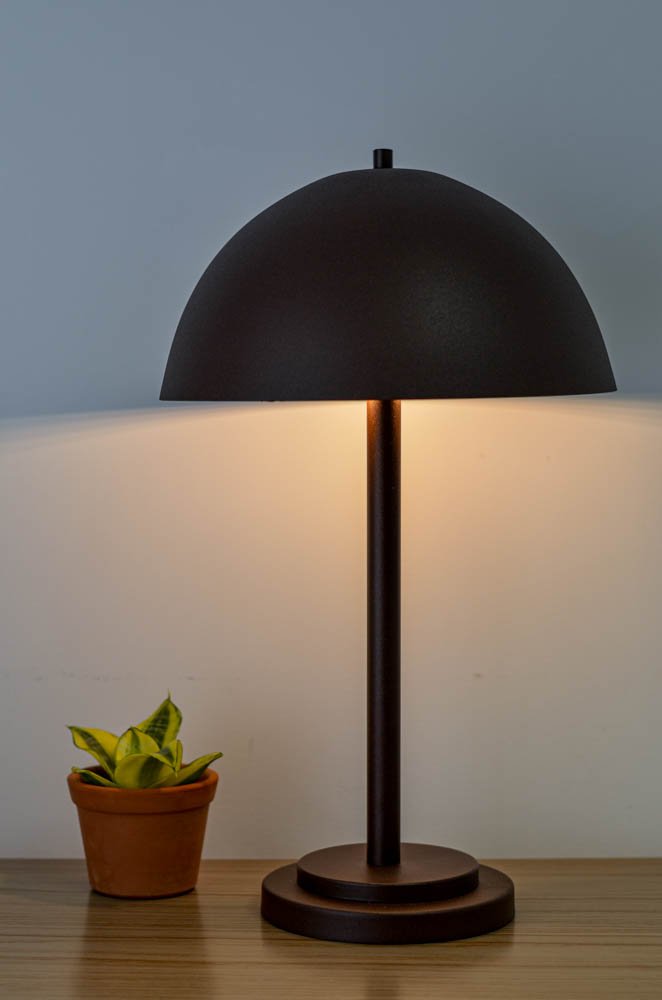 Luminária de mesa Komaco marrom/cortem - 4
