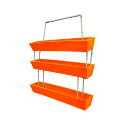 Kit 3 Vaso Jardim Vertical Horta Floreira 100cm Polietileno BGPLASTICOS V22100JV LARANJA SUNSET 010 - 10