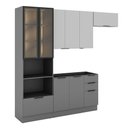 Ver imagem 2 de Cozinha Completa Lumina 8 Portas 4 Gavetas com Vidro Cinza - Telasul