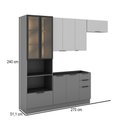 Ver imagem 4 de Cozinha Completa Lumina 8 Portas 4 Gavetas com Vidro Cinza - Telasul